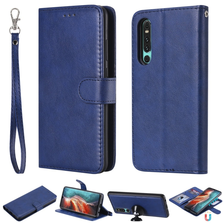 For Huawei P30 Solid Color Horizontal Flip Protective Case with Holder & Card Slots & Wallet & Photo Frame & Lanyard