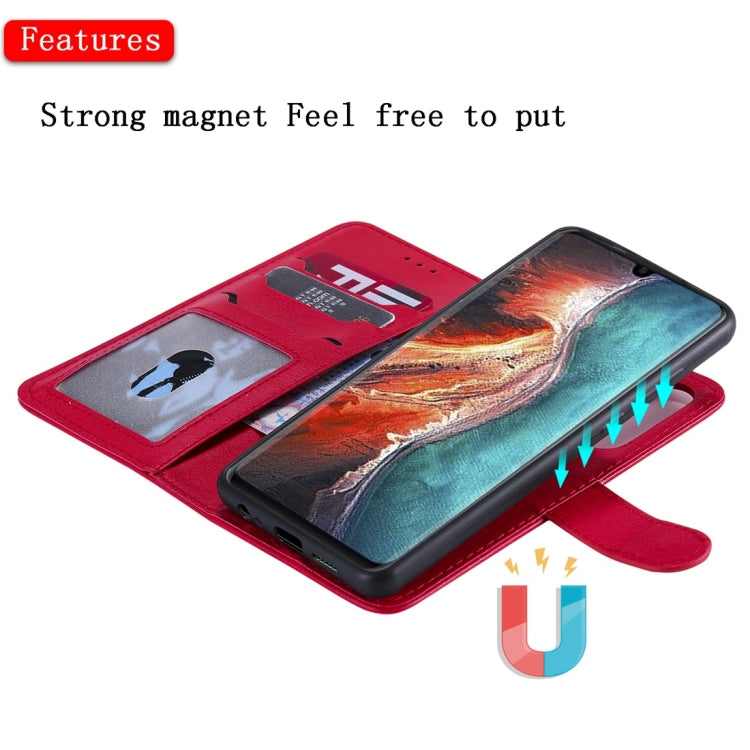 For Huawei P30 Solid Color Horizontal Flip Protective Case with Holder & Card Slots & Wallet & Photo Frame & Lanyard