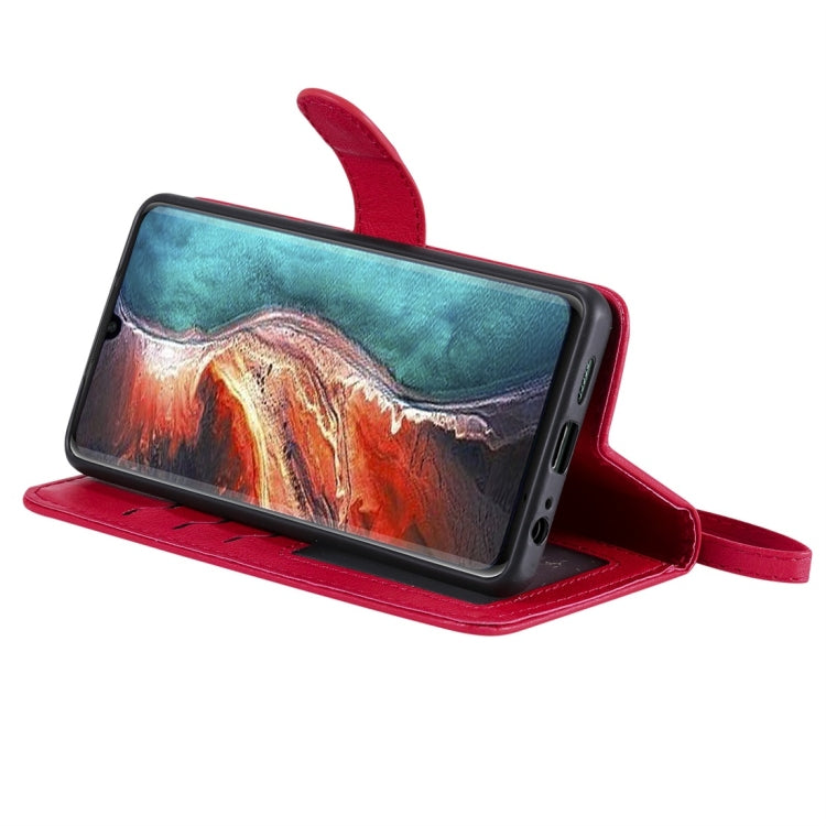 For Huawei P30 Solid Color Horizontal Flip Protective Case with Holder & Card Slots & Wallet & Photo Frame & Lanyard