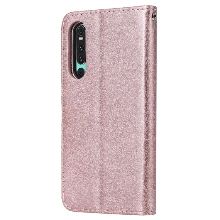 For Huawei P30 Solid Color Horizontal Flip Protective Case with Holder & Card Slots & Wallet & Photo Frame & Lanyard