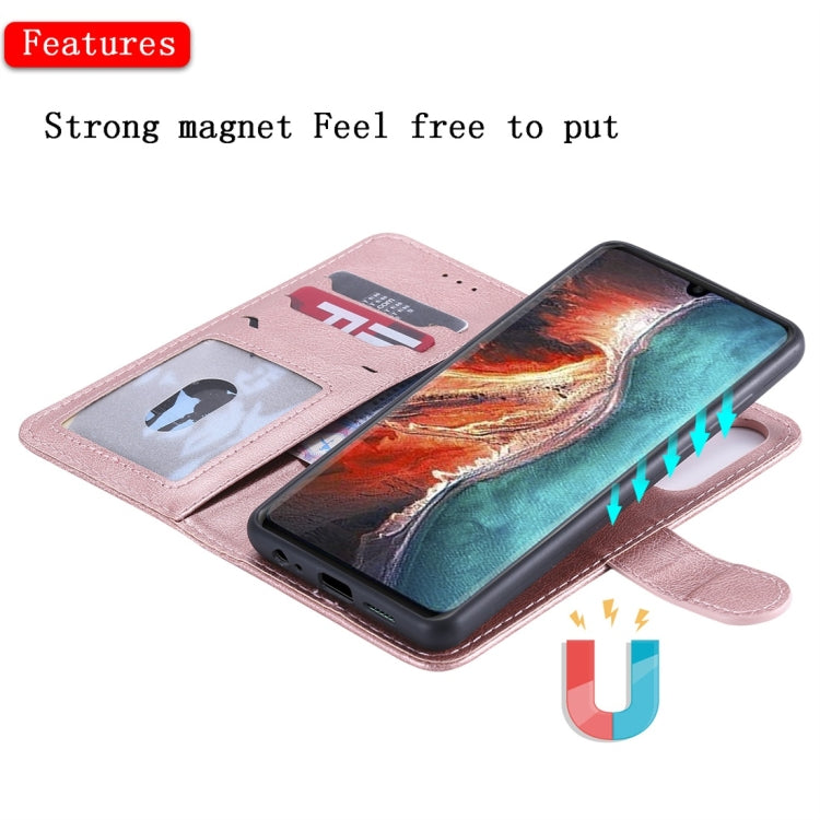For Huawei P30 Solid Color Horizontal Flip Protective Case with Holder & Card Slots & Wallet & Photo Frame & Lanyard