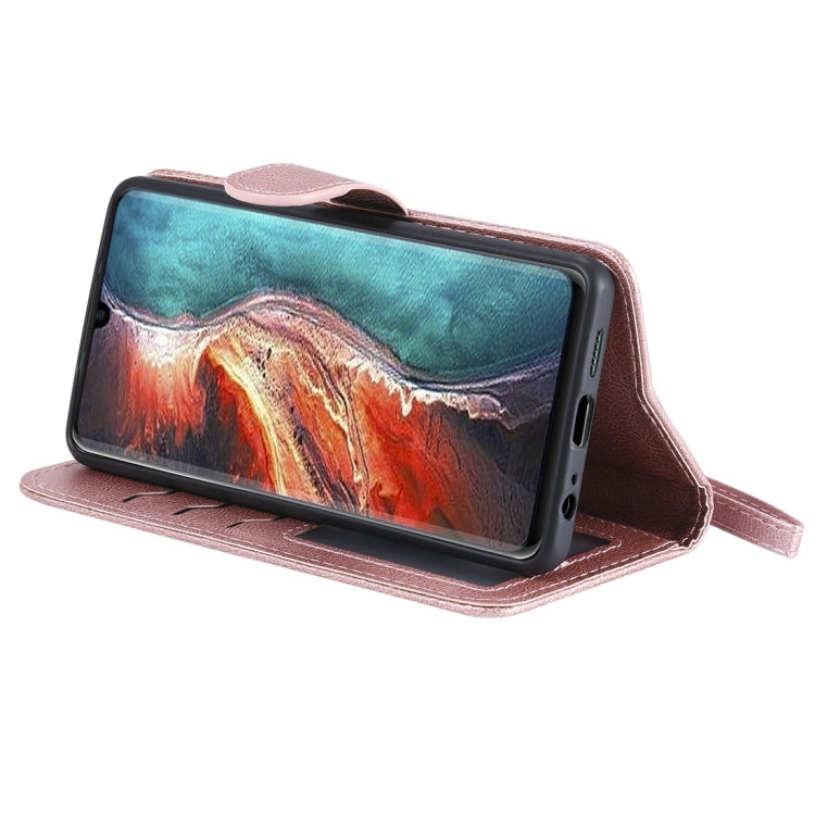 For Huawei P30 Solid Color Horizontal Flip Protective Case with Holder & Card Slots & Wallet & Photo Frame & Lanyard