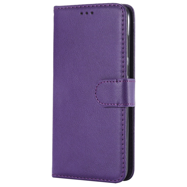 For Huawei P Smart / Enjoy 7s Solid Color Horizontal Flip Protective Case with Holder & Card Slots & Wallet & Photo Frame & Lanyard