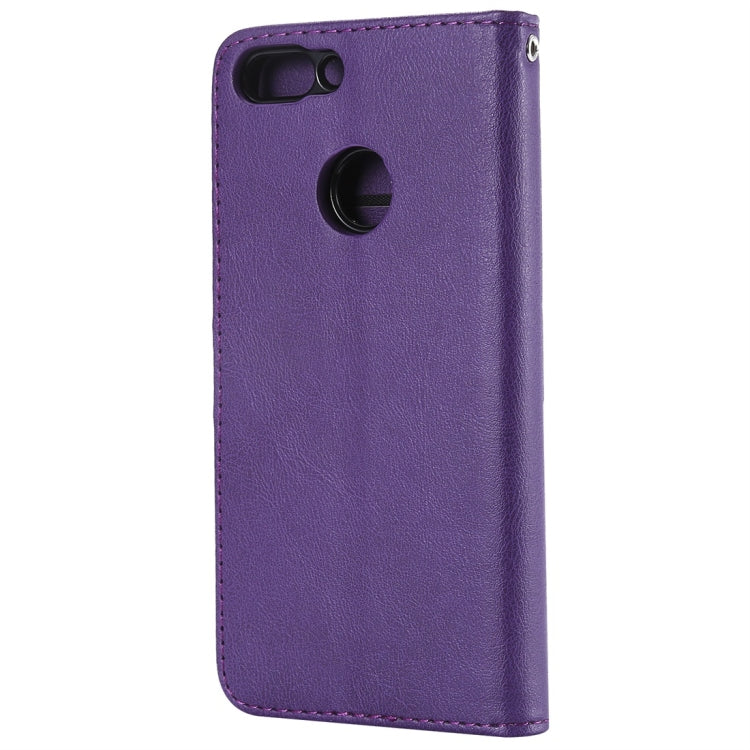 For Huawei P Smart / Enjoy 7s Solid Color Horizontal Flip Protective Case with Holder & Card Slots & Wallet & Photo Frame & Lanyard