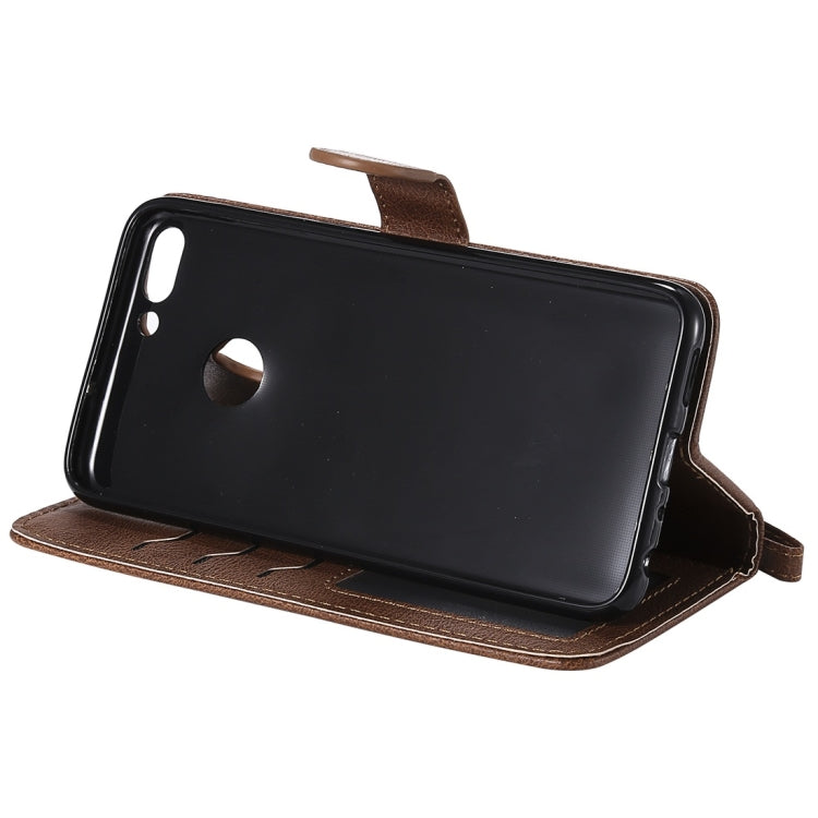 For Huawei P Smart / Enjoy 7s Solid Color Horizontal Flip Protective Case with Holder & Card Slots & Wallet & Photo Frame & Lanyard