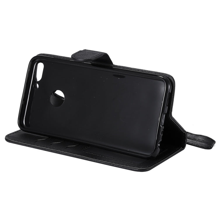 For Huawei P Smart / Enjoy 7s Solid Color Horizontal Flip Protective Case with Holder & Card Slots & Wallet & Photo Frame & Lanyard
