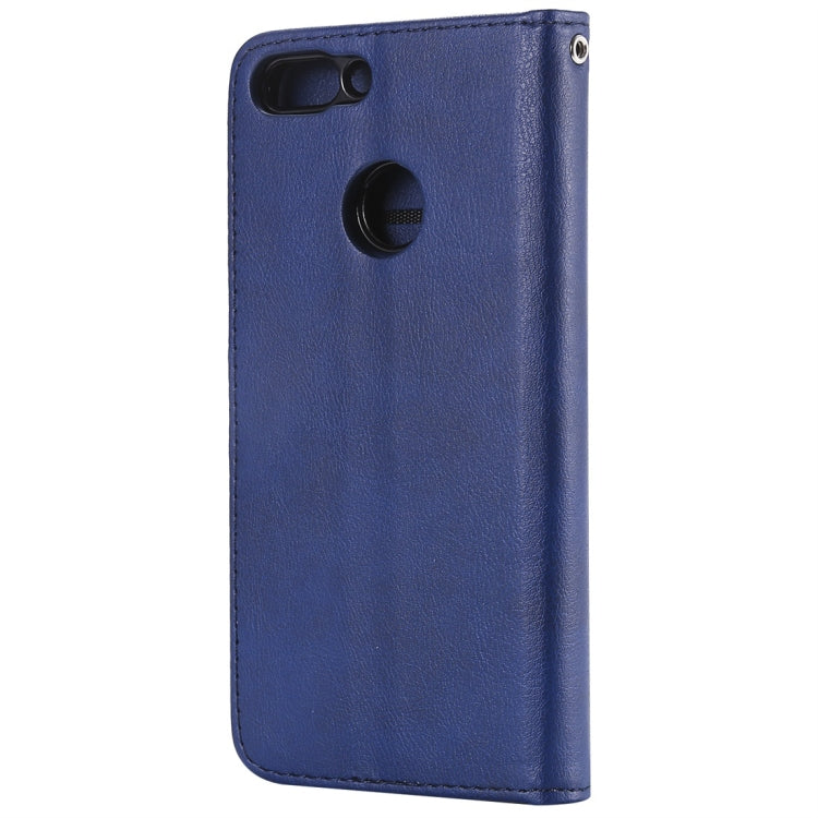 For Huawei P Smart / Enjoy 7s Solid Color Horizontal Flip Protective Case with Holder & Card Slots & Wallet & Photo Frame & Lanyard
