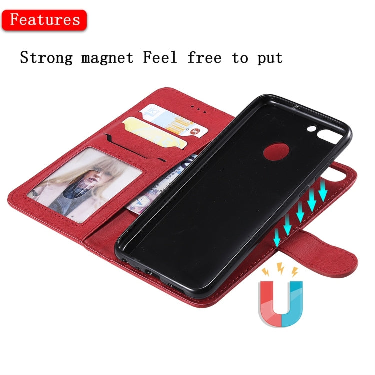 For Huawei P Smart / Enjoy 7s Solid Color Horizontal Flip Protective Case with Holder & Card Slots & Wallet & Photo Frame & Lanyard