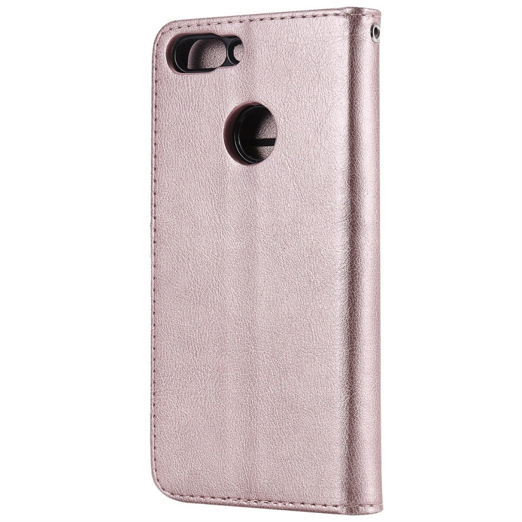 For Huawei P Smart / Enjoy 7s Solid Color Horizontal Flip Protective Case with Holder & Card Slots & Wallet & Photo Frame & Lanyard