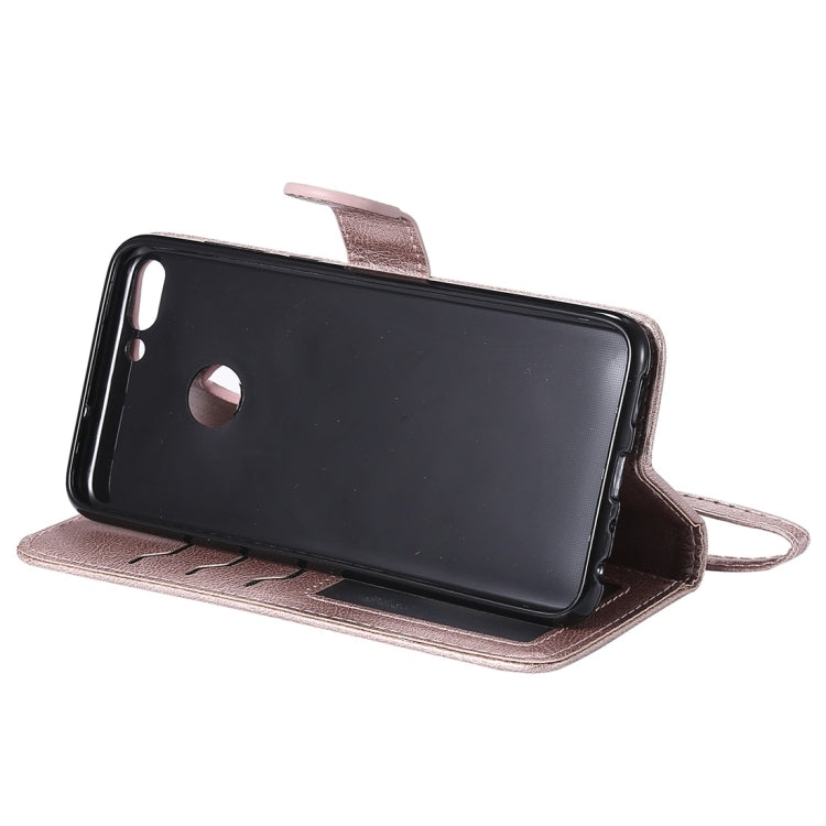 For Huawei P Smart / Enjoy 7s Solid Color Horizontal Flip Protective Case with Holder & Card Slots & Wallet & Photo Frame & Lanyard