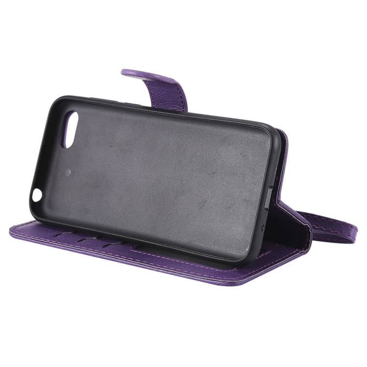 For Huawei Y5 Prime (2018) Solid Color Horizontal Flip Protective Case with Holder & Card Slots & Wallet & Photo Frame & Lanyard