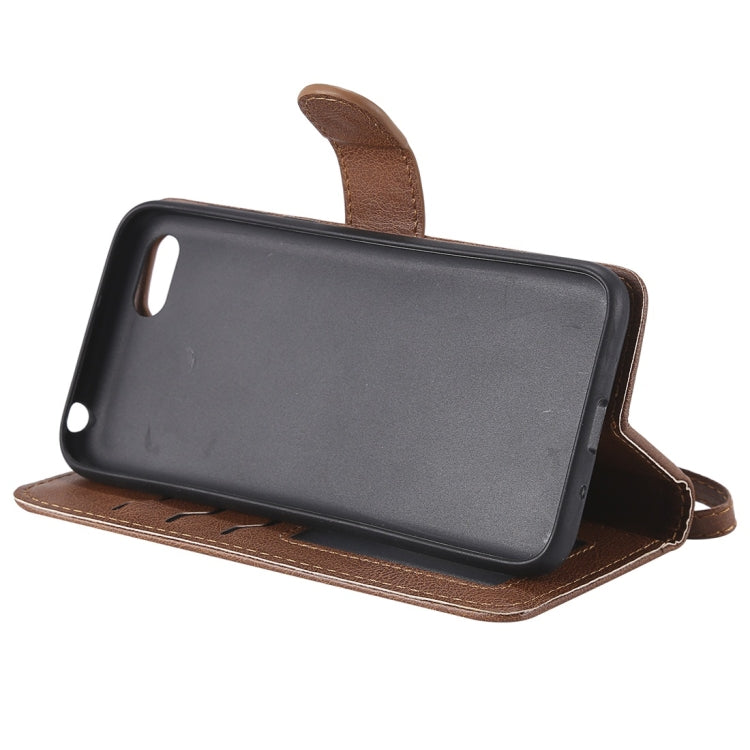 For Huawei Y5 Prime (2018) Solid Color Horizontal Flip Protective Case with Holder & Card Slots & Wallet & Photo Frame & Lanyard