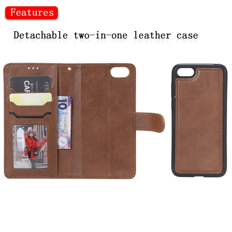For Huawei Y5 Prime (2018) Solid Color Horizontal Flip Protective Case with Holder & Card Slots & Wallet & Photo Frame & Lanyard