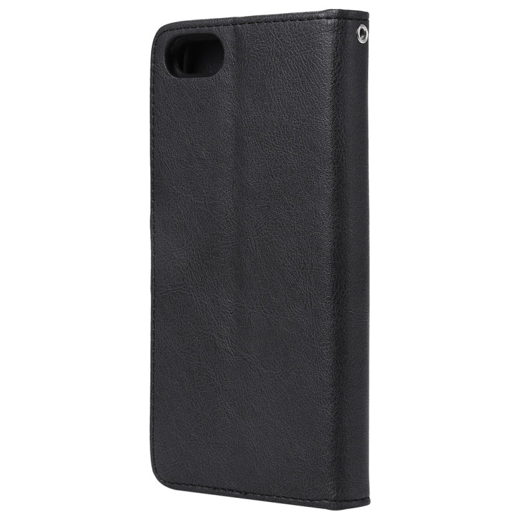 For Huawei Y5 Prime (2018) Solid Color Horizontal Flip Protective Case with Holder & Card Slots & Wallet & Photo Frame & Lanyard