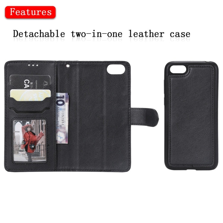 For Huawei Y5 Prime (2018) Solid Color Horizontal Flip Protective Case with Holder & Card Slots & Wallet & Photo Frame & Lanyard