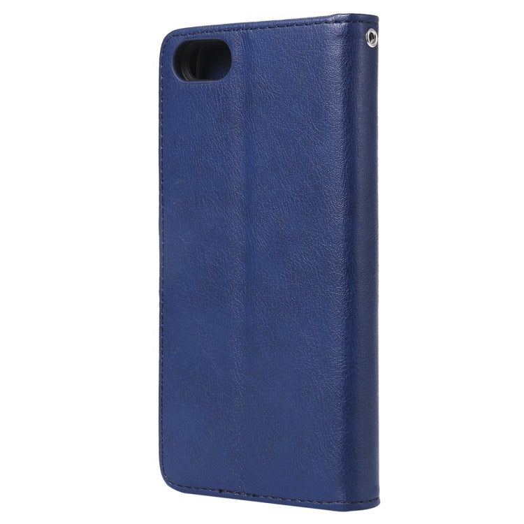 For Huawei Y5 Prime (2018) Solid Color Horizontal Flip Protective Case with Holder & Card Slots & Wallet & Photo Frame & Lanyard