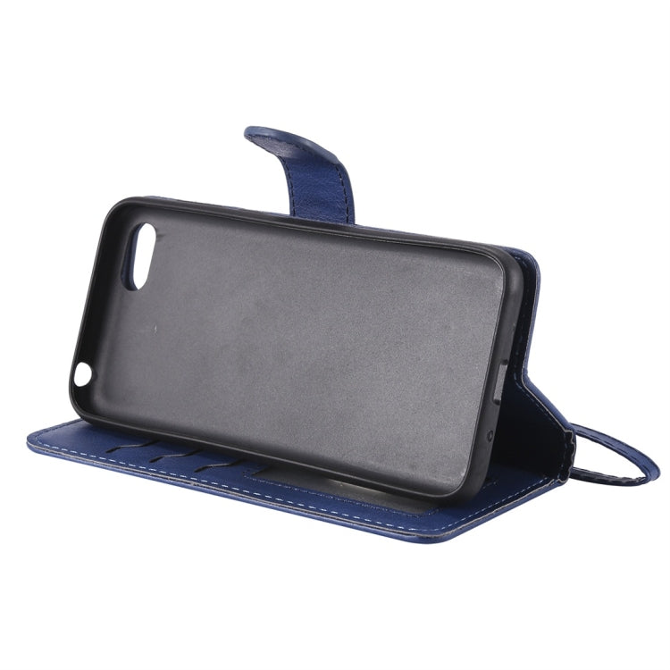 For Huawei Y5 Prime (2018) Solid Color Horizontal Flip Protective Case with Holder & Card Slots & Wallet & Photo Frame & Lanyard