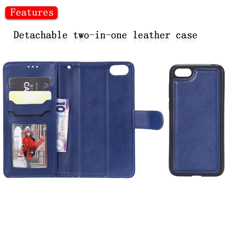For Huawei Y5 Prime (2018) Solid Color Horizontal Flip Protective Case with Holder & Card Slots & Wallet & Photo Frame & Lanyard