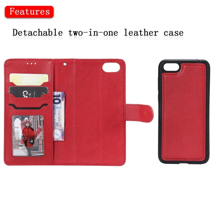 For Huawei Y5 Prime (2018) Solid Color Horizontal Flip Protective Case with Holder & Card Slots & Wallet & Photo Frame & Lanyard