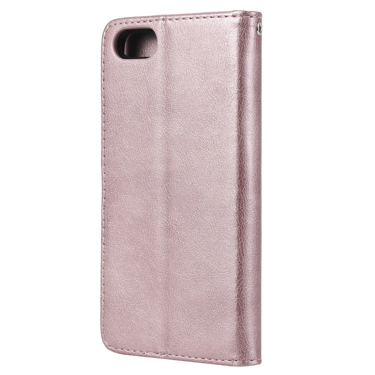 For Huawei Y5 Prime (2018) Solid Color Horizontal Flip Protective Case with Holder & Card Slots & Wallet & Photo Frame & Lanyard
