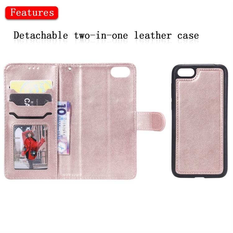 For Huawei Y5 Prime (2018) Solid Color Horizontal Flip Protective Case with Holder & Card Slots & Wallet & Photo Frame & Lanyard