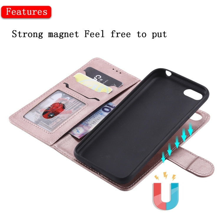 For Huawei Y5 Prime (2018) Solid Color Horizontal Flip Protective Case with Holder & Card Slots & Wallet & Photo Frame & Lanyard