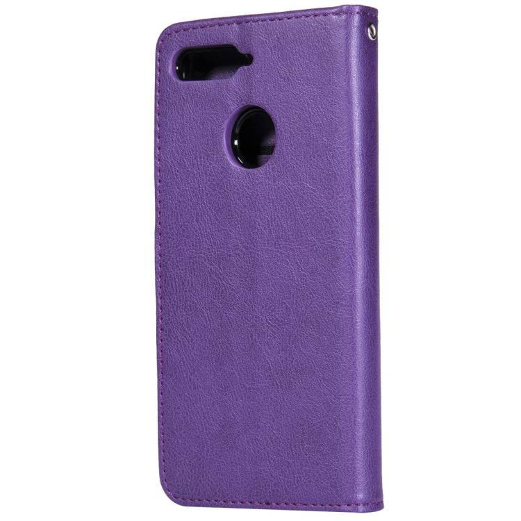 For Huawei Y6 (2018) / Honor 7A Solid Color Horizontal Flip Protective Case with Holder & Card Slots & Wallet & Photo Frame & Lanyard