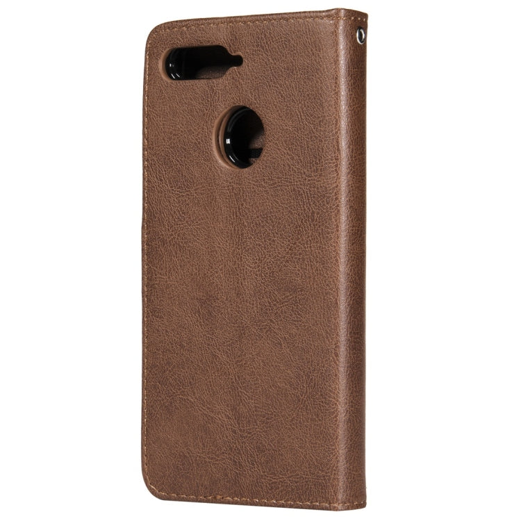 For Huawei Y6 (2018) / Honor 7A Solid Color Horizontal Flip Protective Case with Holder & Card Slots & Wallet & Photo Frame & Lanyard