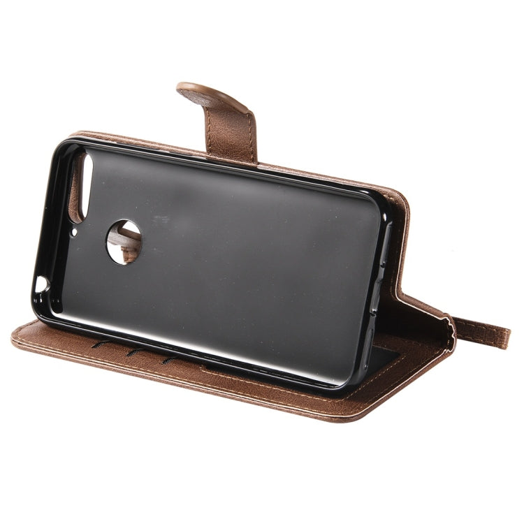 For Huawei Y6 (2018) / Honor 7A Solid Color Horizontal Flip Protective Case with Holder & Card Slots & Wallet & Photo Frame & Lanyard