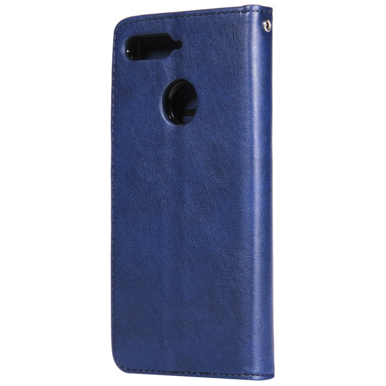 For Huawei Y6 (2018) / Honor 7A Solid Color Horizontal Flip Protective Case with Holder & Card Slots & Wallet & Photo Frame & Lanyard