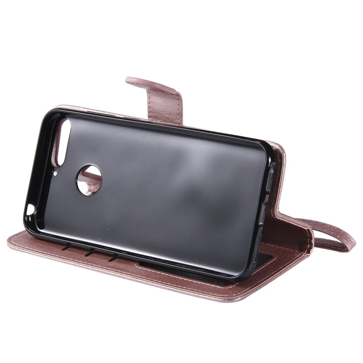 For Huawei Y6 (2018) / Honor 7A Solid Color Horizontal Flip Protective Case with Holder & Card Slots & Wallet & Photo Frame & Lanyard
