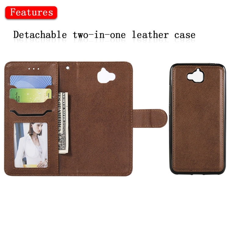 For Huawei Y6 Pro / Enjoy 5 Solid Color Horizontal Flip Protective Case with Holder & Card Slots & Wallet & Photo Frame & Lanyard
