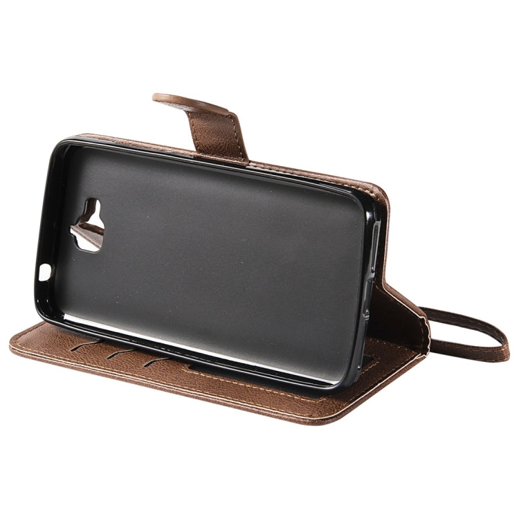 For Huawei Y6 Pro / Enjoy 5 Solid Color Horizontal Flip Protective Case with Holder & Card Slots & Wallet & Photo Frame & Lanyard