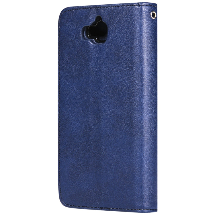 For Huawei Y6 Pro / Enjoy 5 Solid Color Horizontal Flip Protective Case with Holder & Card Slots & Wallet & Photo Frame & Lanyard