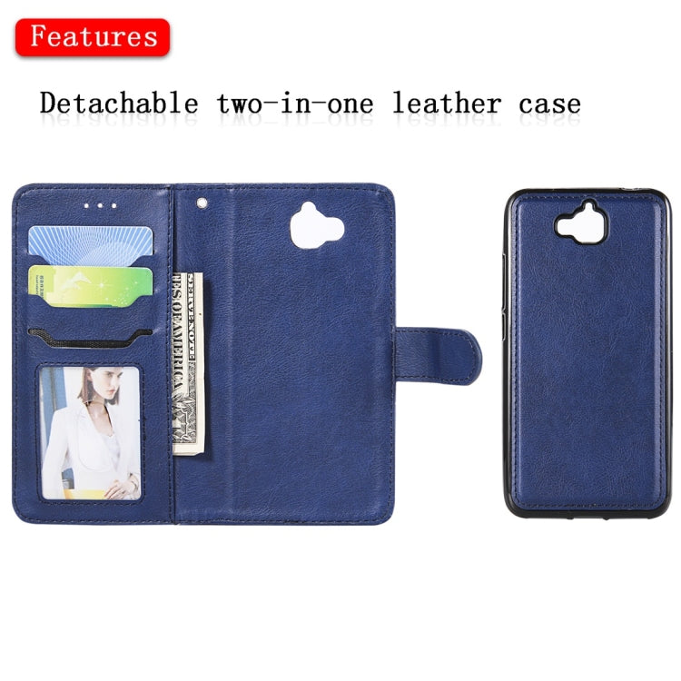 For Huawei Y6 Pro / Enjoy 5 Solid Color Horizontal Flip Protective Case with Holder & Card Slots & Wallet & Photo Frame & Lanyard