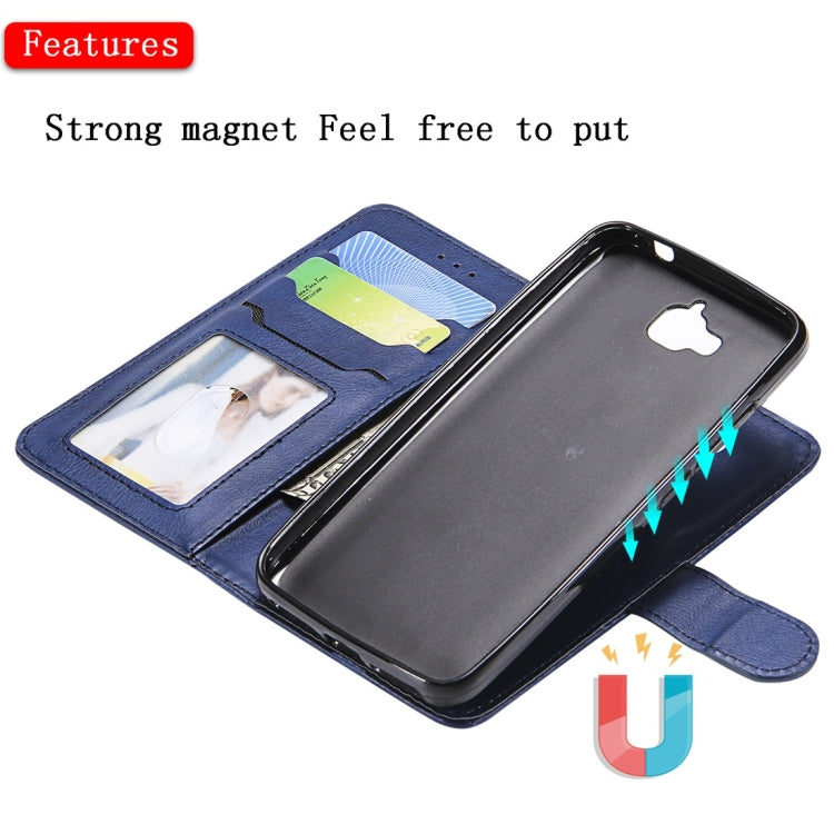For Huawei Y6 Pro / Enjoy 5 Solid Color Horizontal Flip Protective Case with Holder & Card Slots & Wallet & Photo Frame & Lanyard