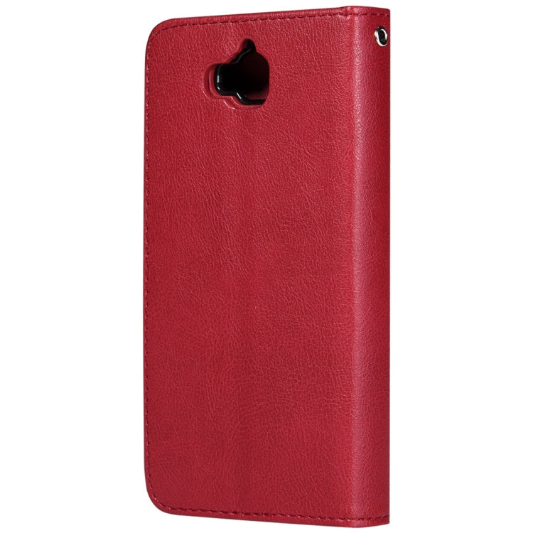 For Huawei Y6 Pro / Enjoy 5 Solid Color Horizontal Flip Protective Case with Holder & Card Slots & Wallet & Photo Frame & Lanyard