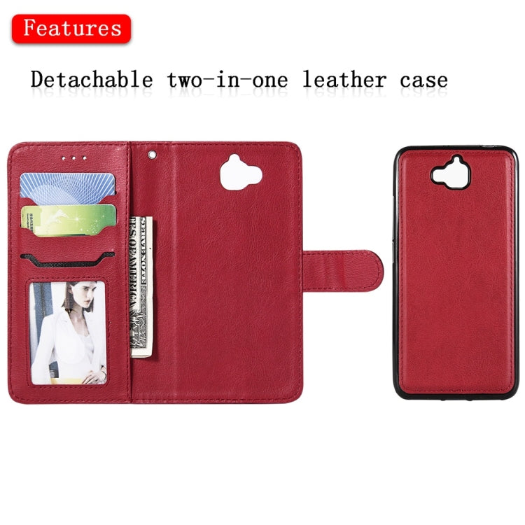 For Huawei Y6 Pro / Enjoy 5 Solid Color Horizontal Flip Protective Case with Holder & Card Slots & Wallet & Photo Frame & Lanyard