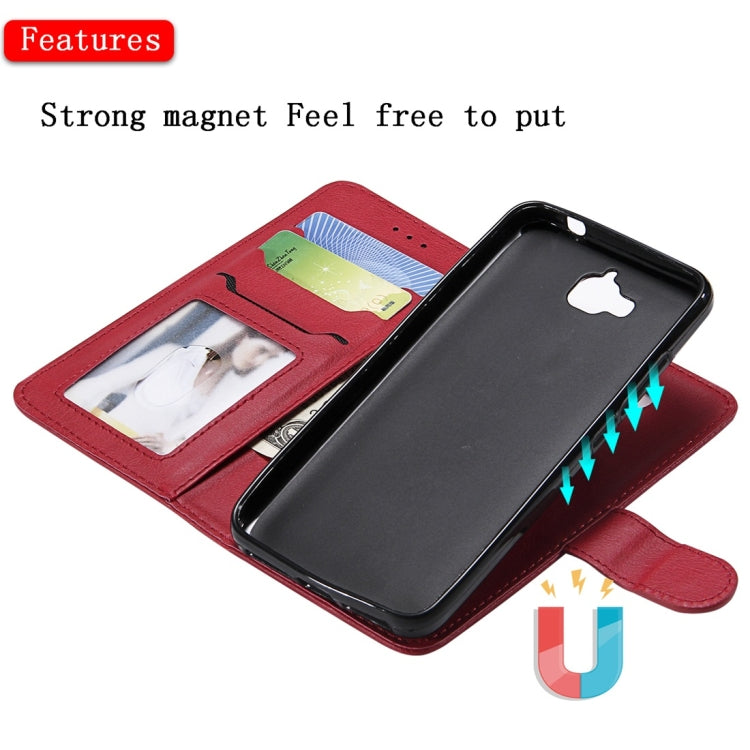For Huawei Y6 Pro / Enjoy 5 Solid Color Horizontal Flip Protective Case with Holder & Card Slots & Wallet & Photo Frame & Lanyard