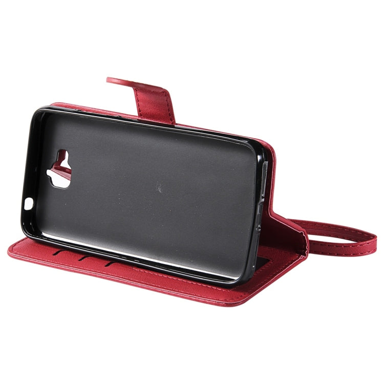 For Huawei Y6 Pro / Enjoy 5 Solid Color Horizontal Flip Protective Case with Holder & Card Slots & Wallet & Photo Frame & Lanyard