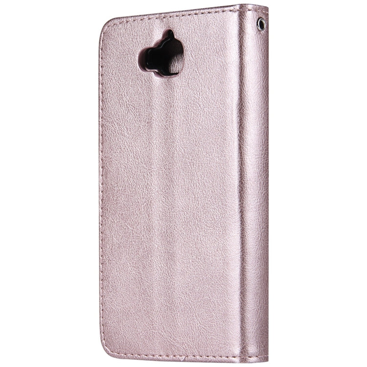 For Huawei Y6 Pro / Enjoy 5 Solid Color Horizontal Flip Protective Case with Holder & Card Slots & Wallet & Photo Frame & Lanyard