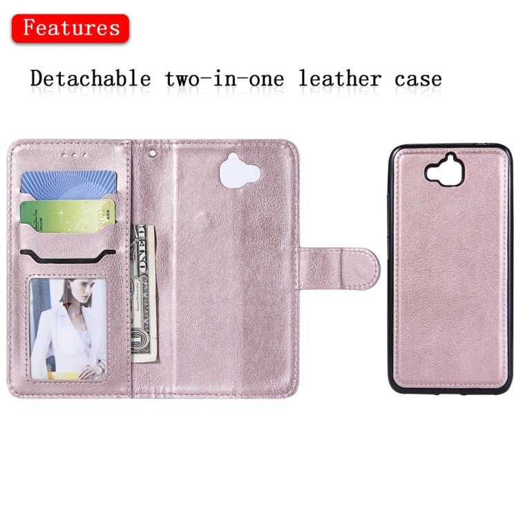 For Huawei Y6 Pro / Enjoy 5 Solid Color Horizontal Flip Protective Case with Holder & Card Slots & Wallet & Photo Frame & Lanyard