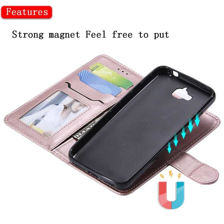 For Huawei Y6 Pro / Enjoy 5 Solid Color Horizontal Flip Protective Case with Holder & Card Slots & Wallet & Photo Frame & Lanyard