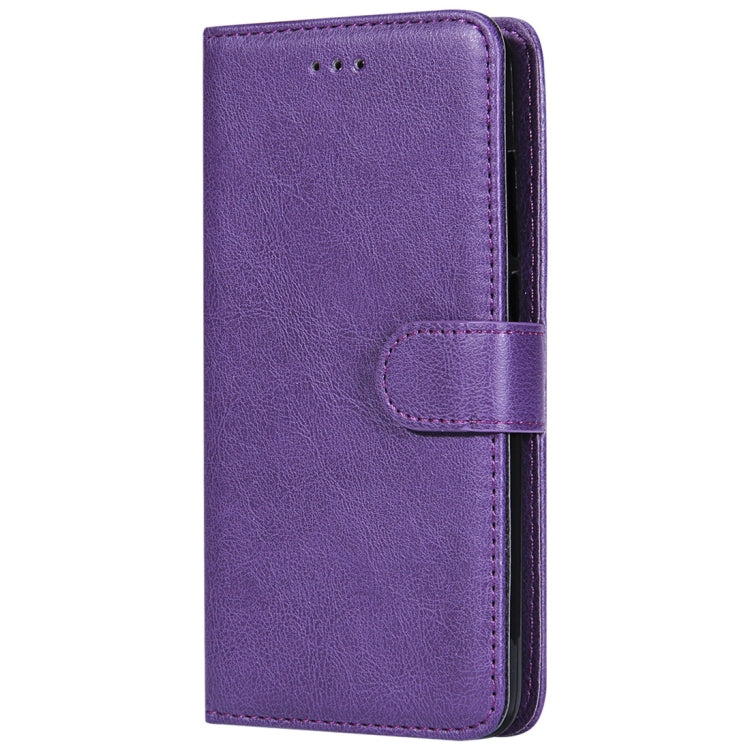 For Huawei Y6 (2019) Solid Color Horizontal Flip Protective Case with Holder & Card Slots & Wallet & Photo Frame & Lanyard