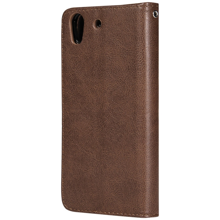 For Huawei Y6 (2019) Solid Color Horizontal Flip Protective Case with Holder & Card Slots & Wallet & Photo Frame & Lanyard