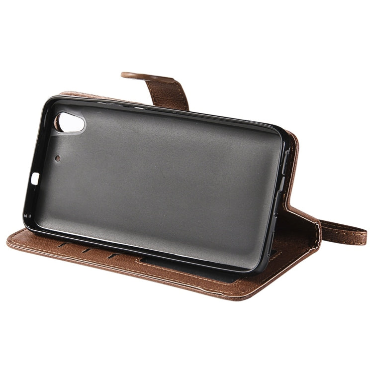 For Huawei Y6 (2019) Solid Color Horizontal Flip Protective Case with Holder & Card Slots & Wallet & Photo Frame & Lanyard