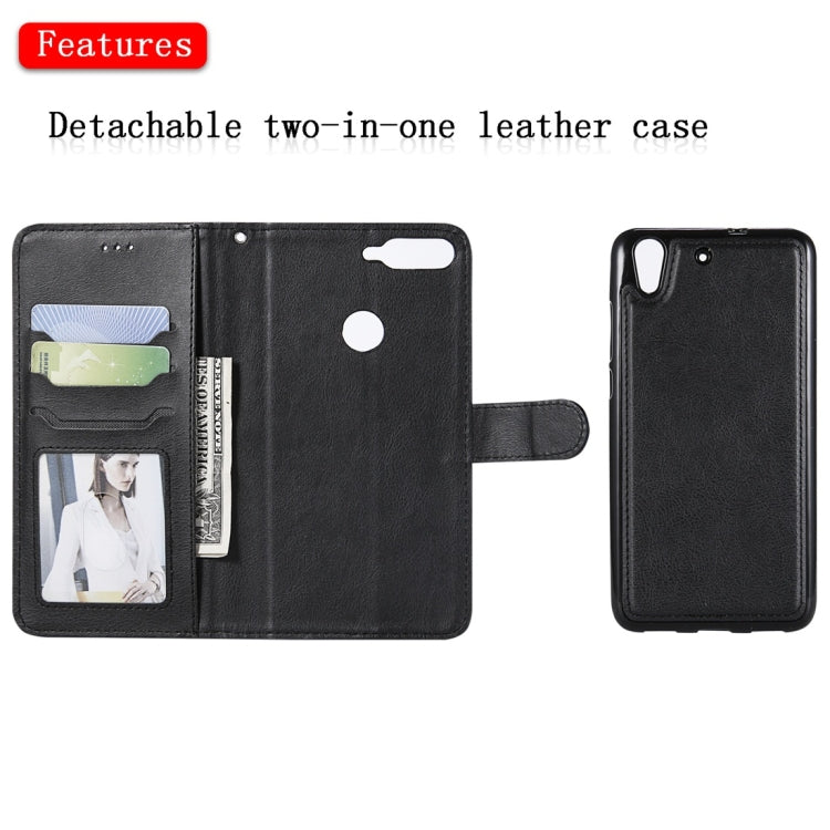 For Huawei Y6 (2019) Solid Color Horizontal Flip Protective Case with Holder & Card Slots & Wallet & Photo Frame & Lanyard