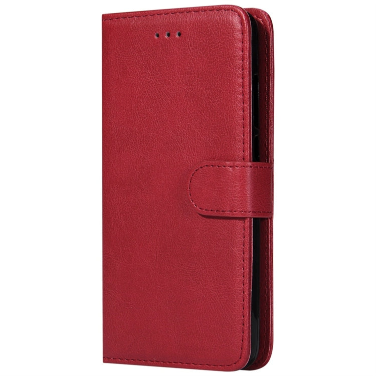 For Huawei Y6 (2019) Solid Color Horizontal Flip Protective Case with Holder & Card Slots & Wallet & Photo Frame & Lanyard