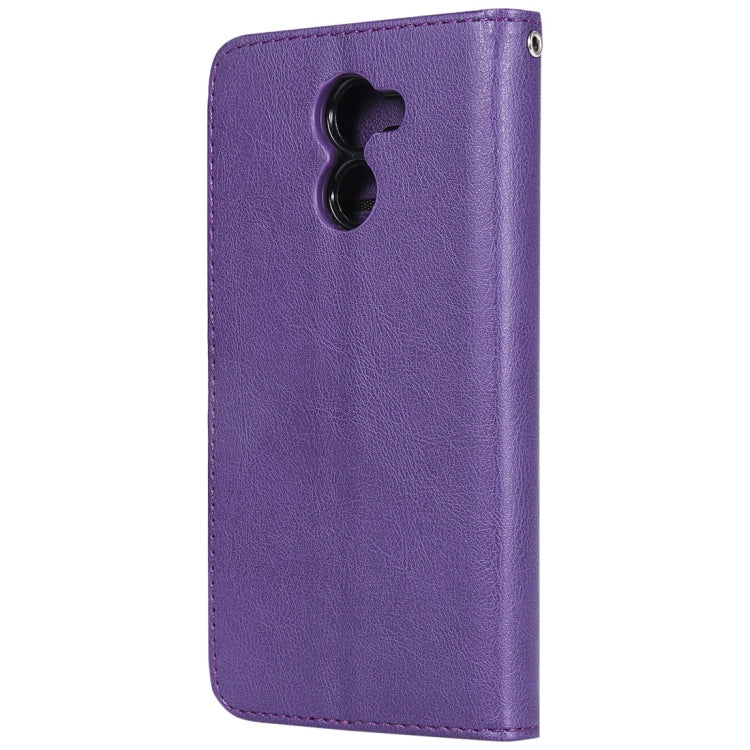 For Huawei Y7 Prime Solid Color Horizontal Flip Protective Case with Holder & Card Slots & Wallet & Photo Frame & Lanyard