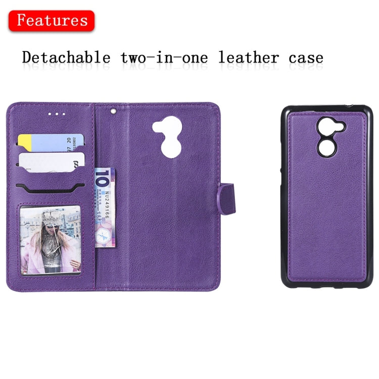 For Huawei Y7 Prime Solid Color Horizontal Flip Protective Case with Holder & Card Slots & Wallet & Photo Frame & Lanyard